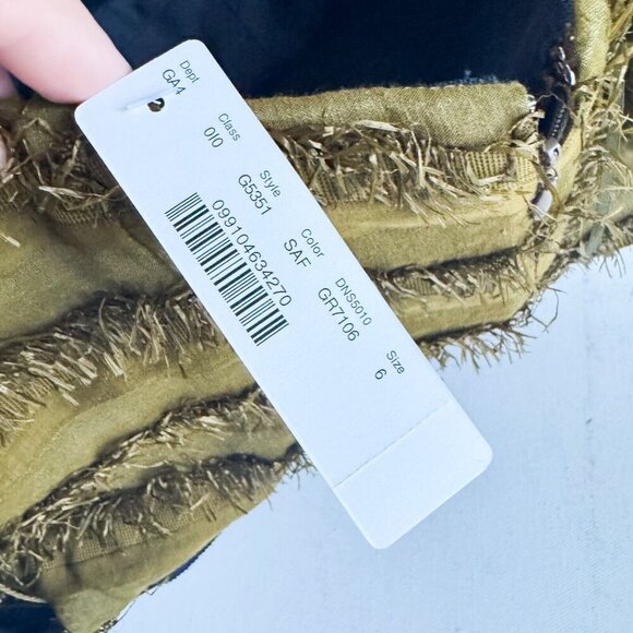 Banana Republic Raffia Detail Safari Green Midi Dress 6 - Picture 6 of 8